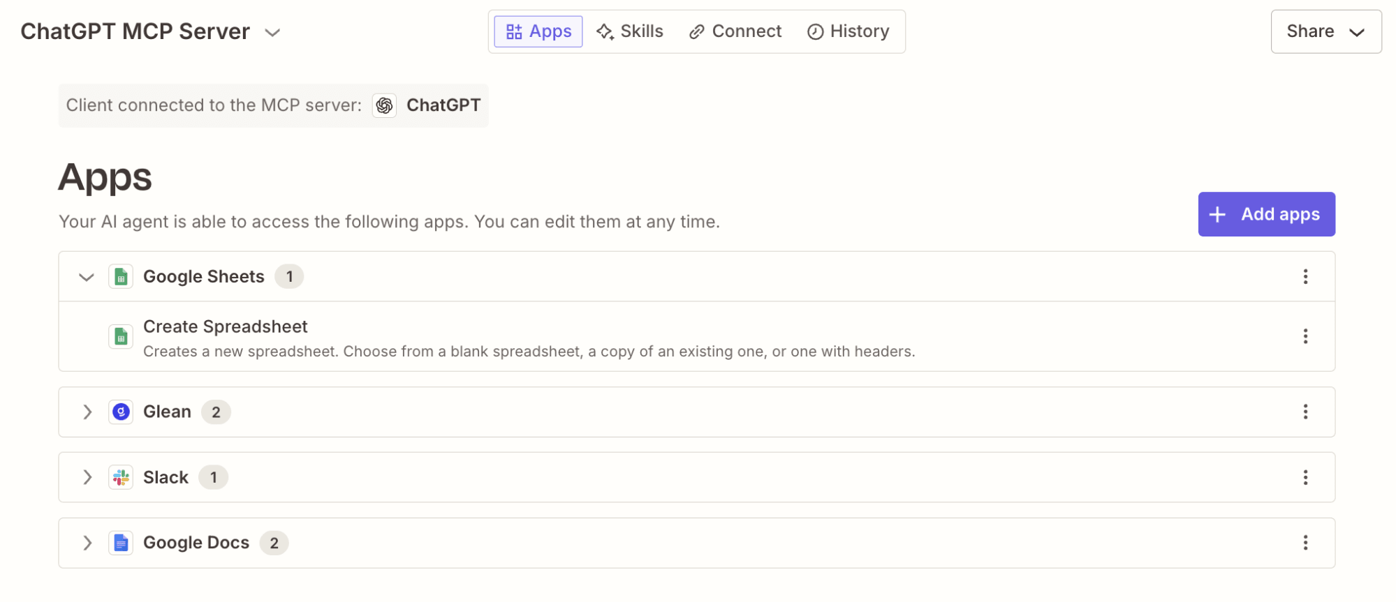 A ChatGPT MCP server in Zapier.
