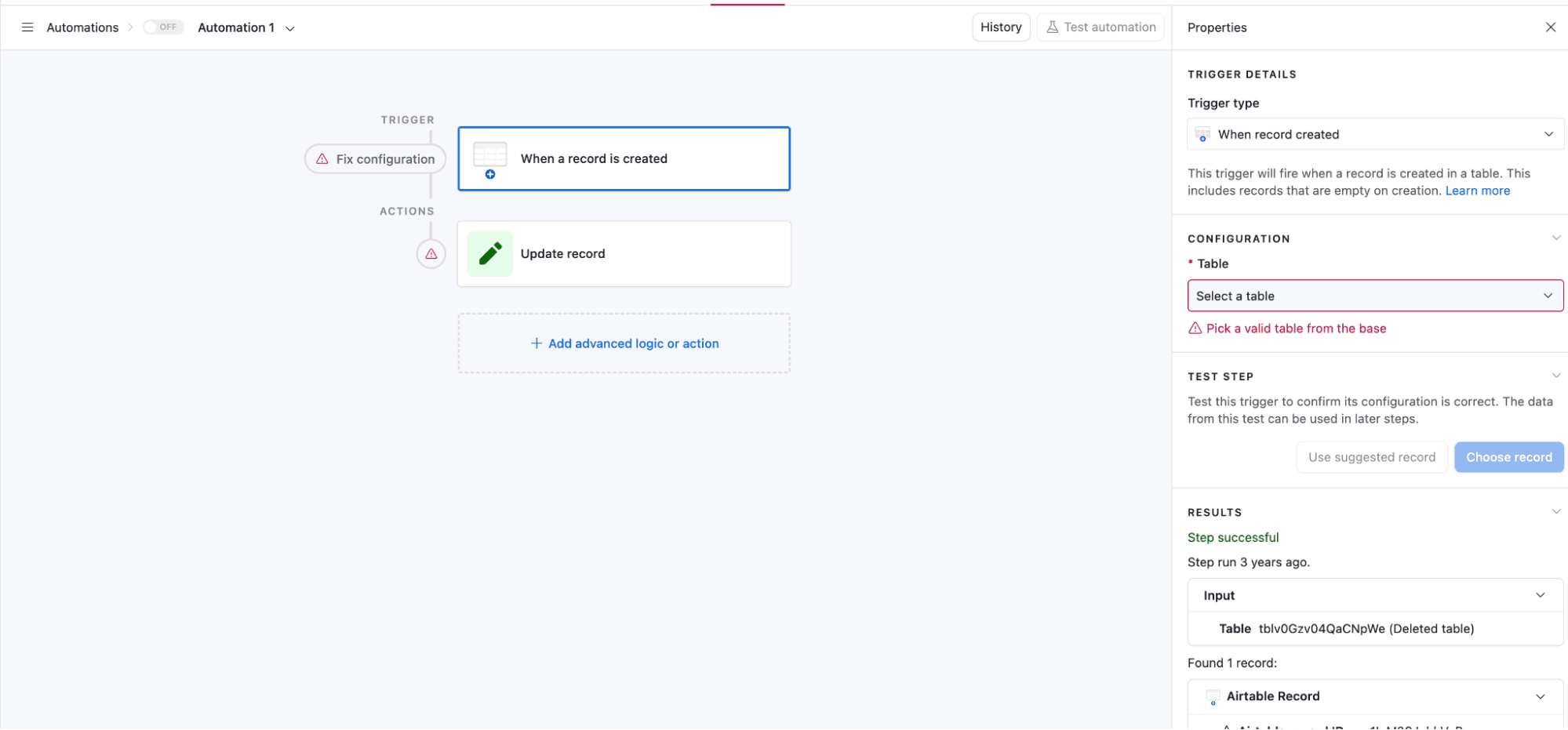 An Airtable automation.