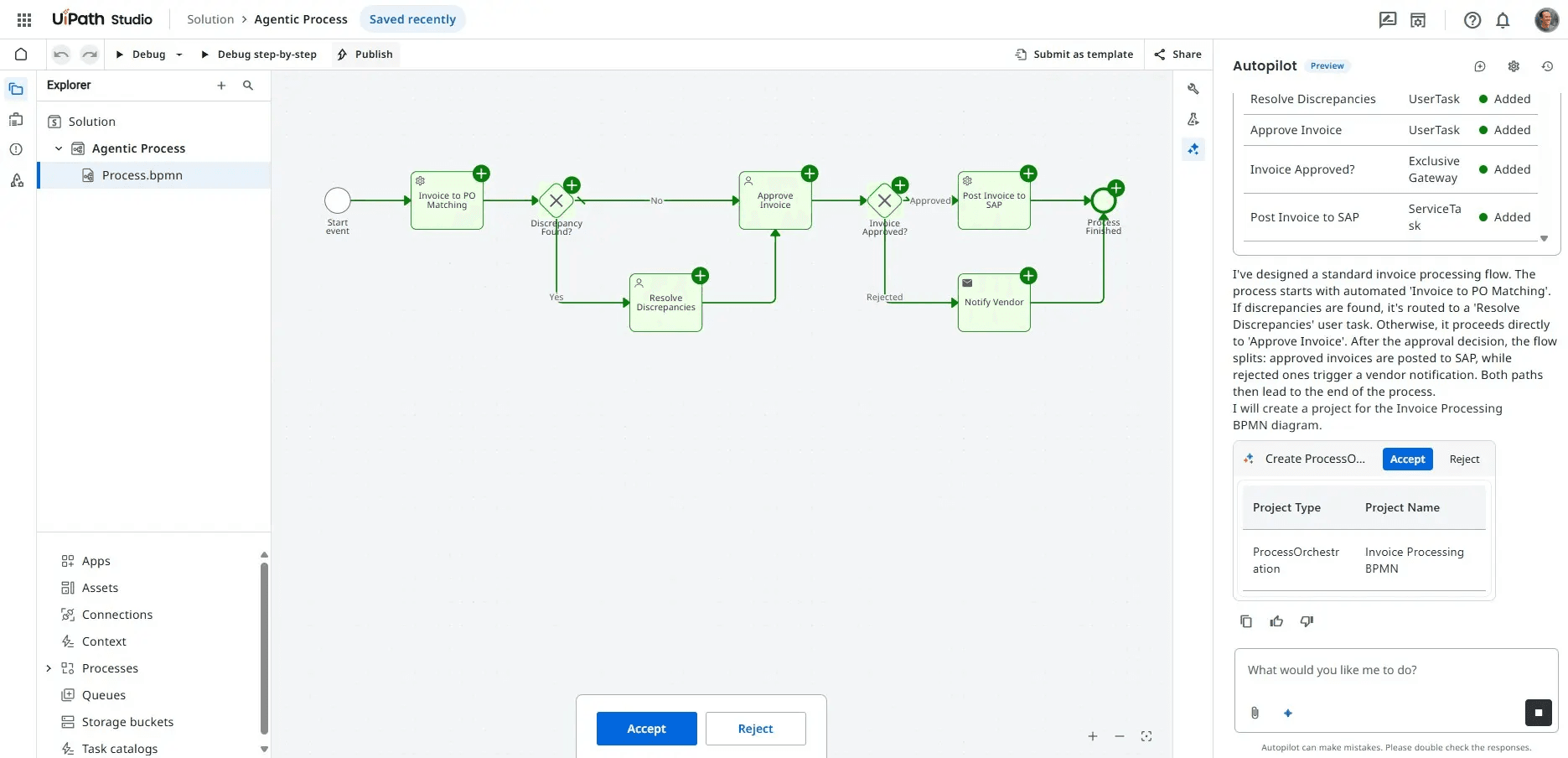 The UiPath editor.