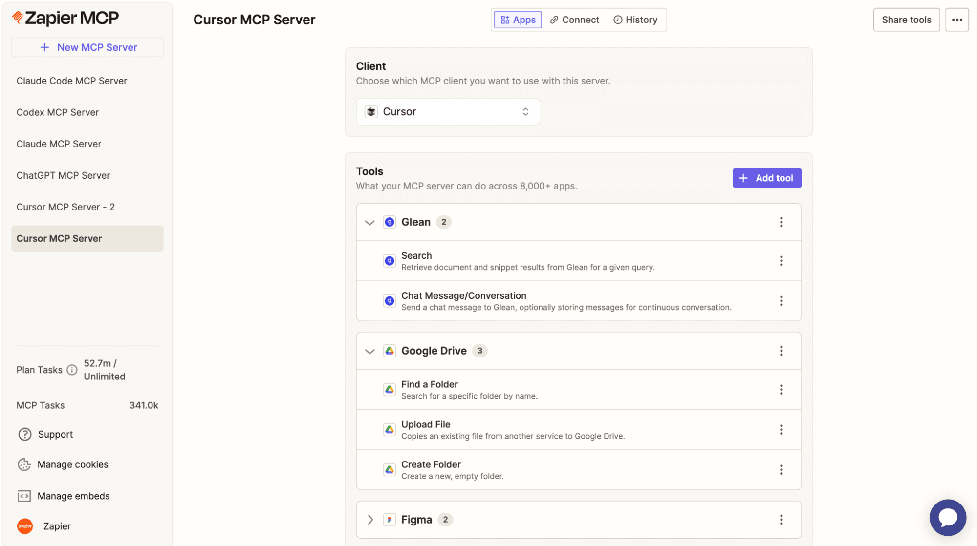 A new MCP server for Cursor in Zapier.