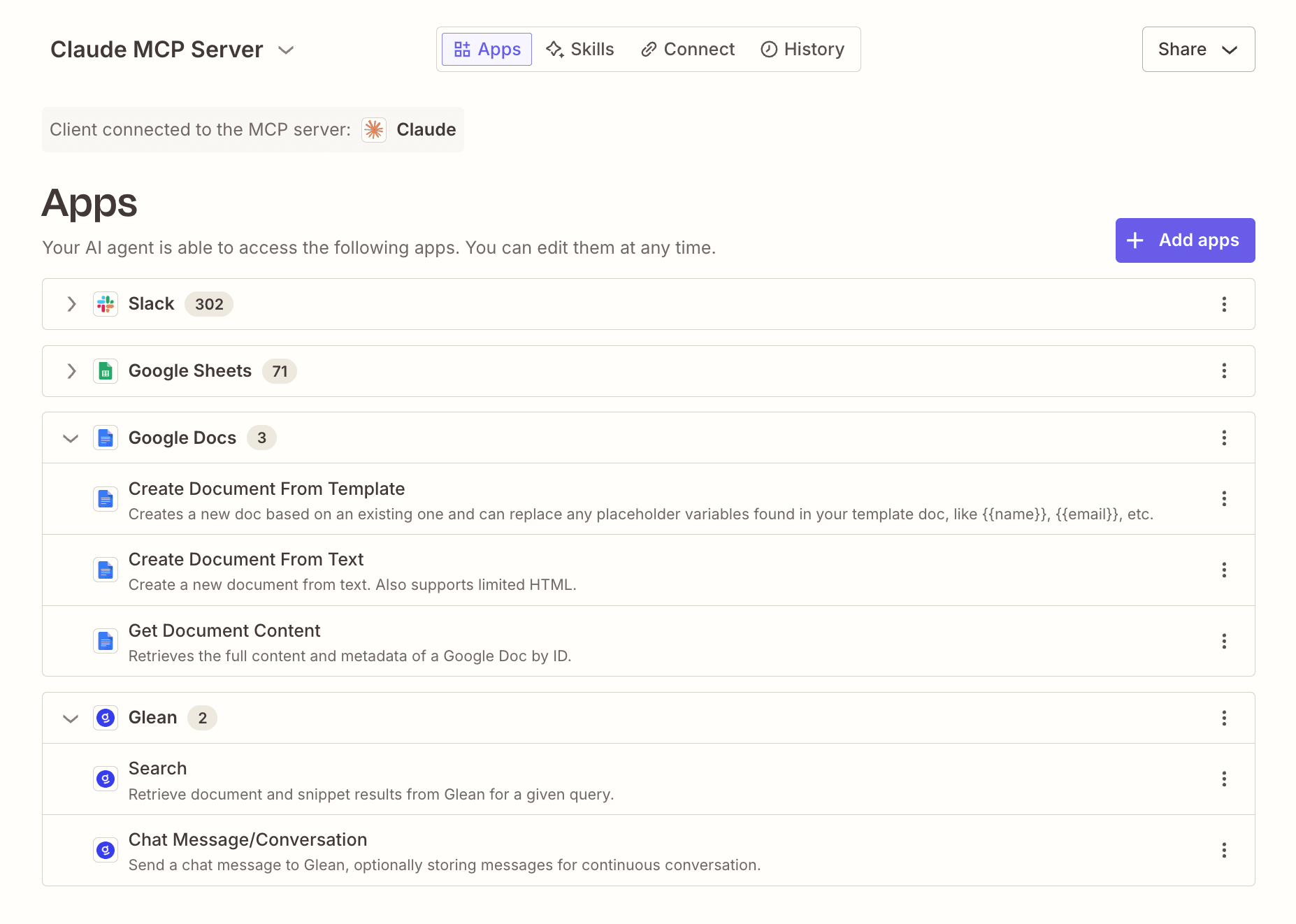 A Claude MCP server in Zapier.