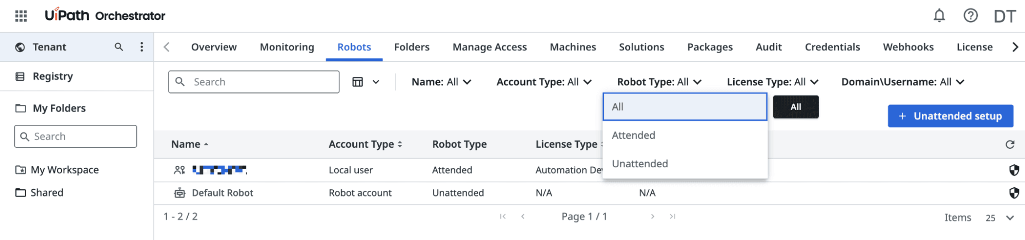 The UiPath Orchestrator.