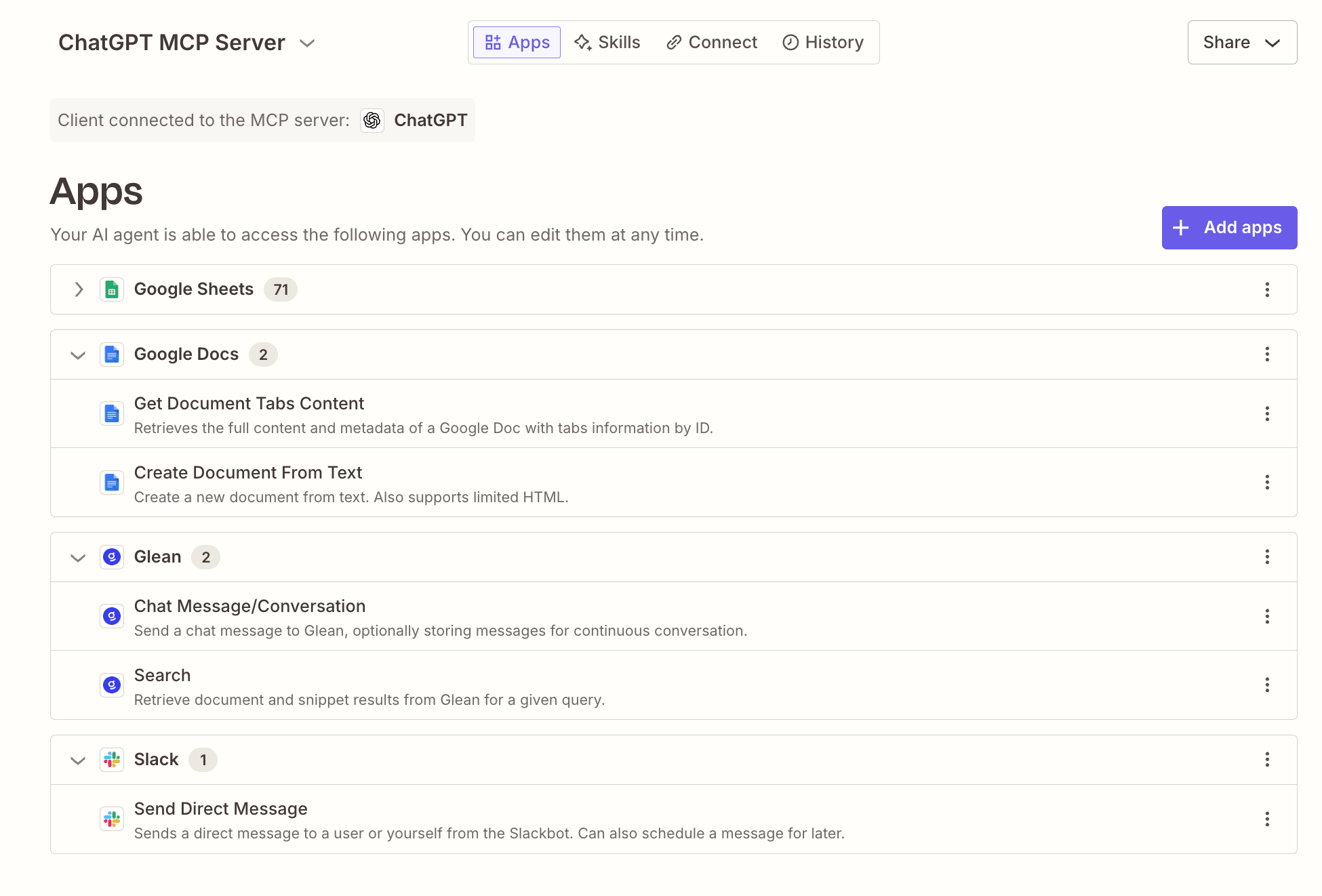 A new MCP server for ChatGPT in Zapier.