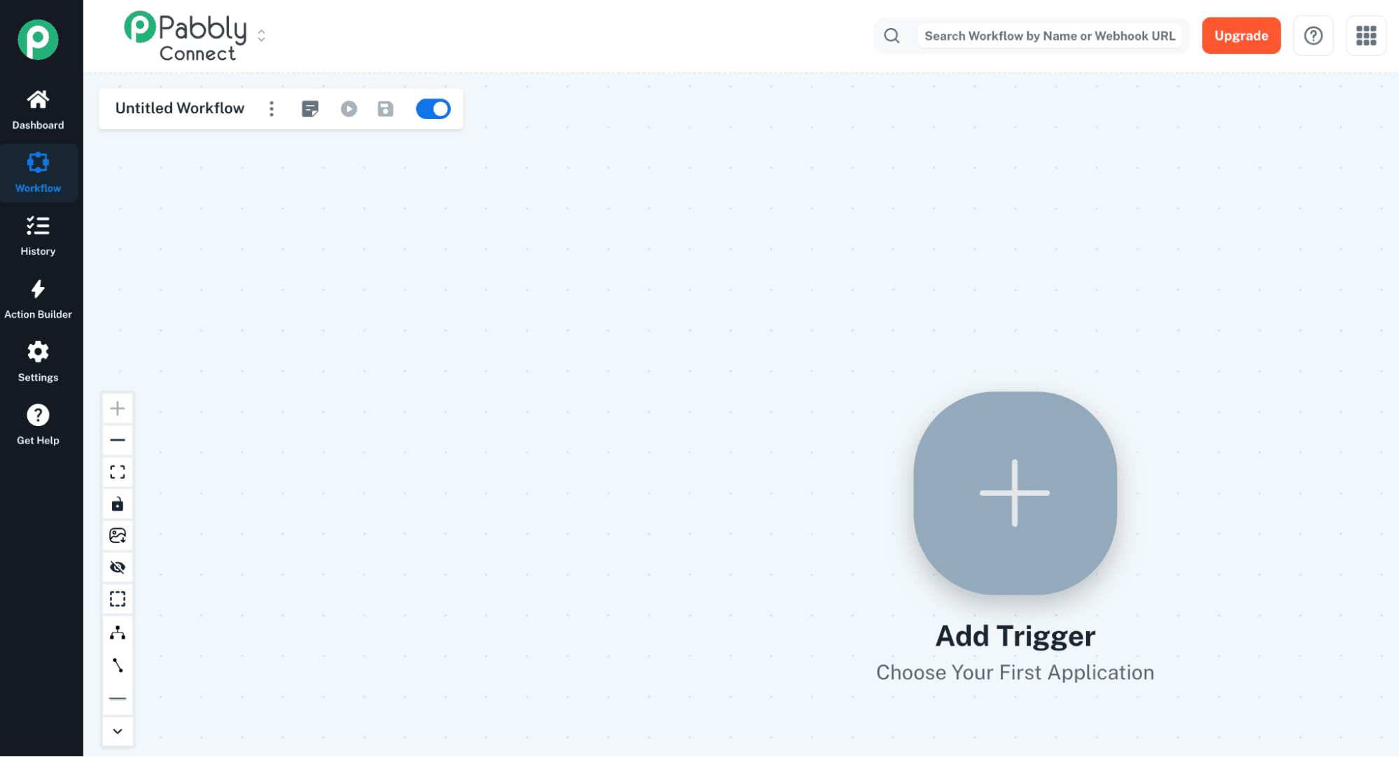 The workflow builder in Pabbly.