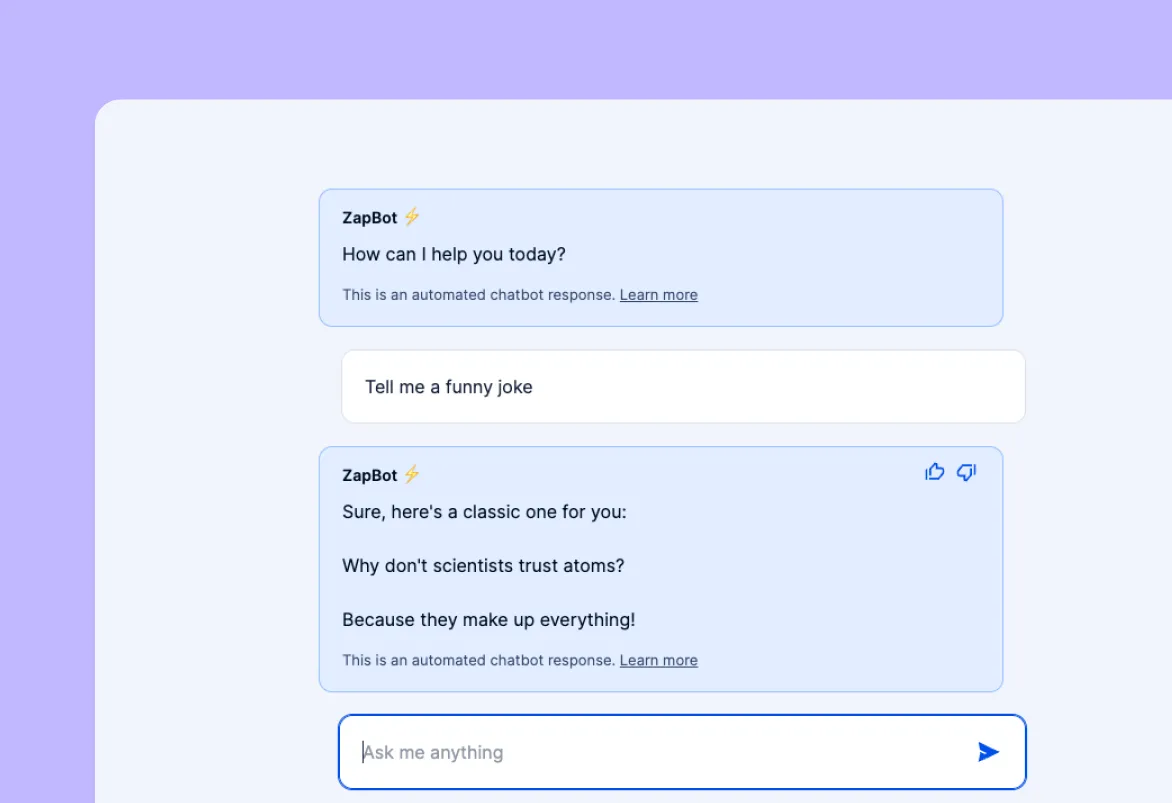 ZapChat KI-Chatbot Vorschau