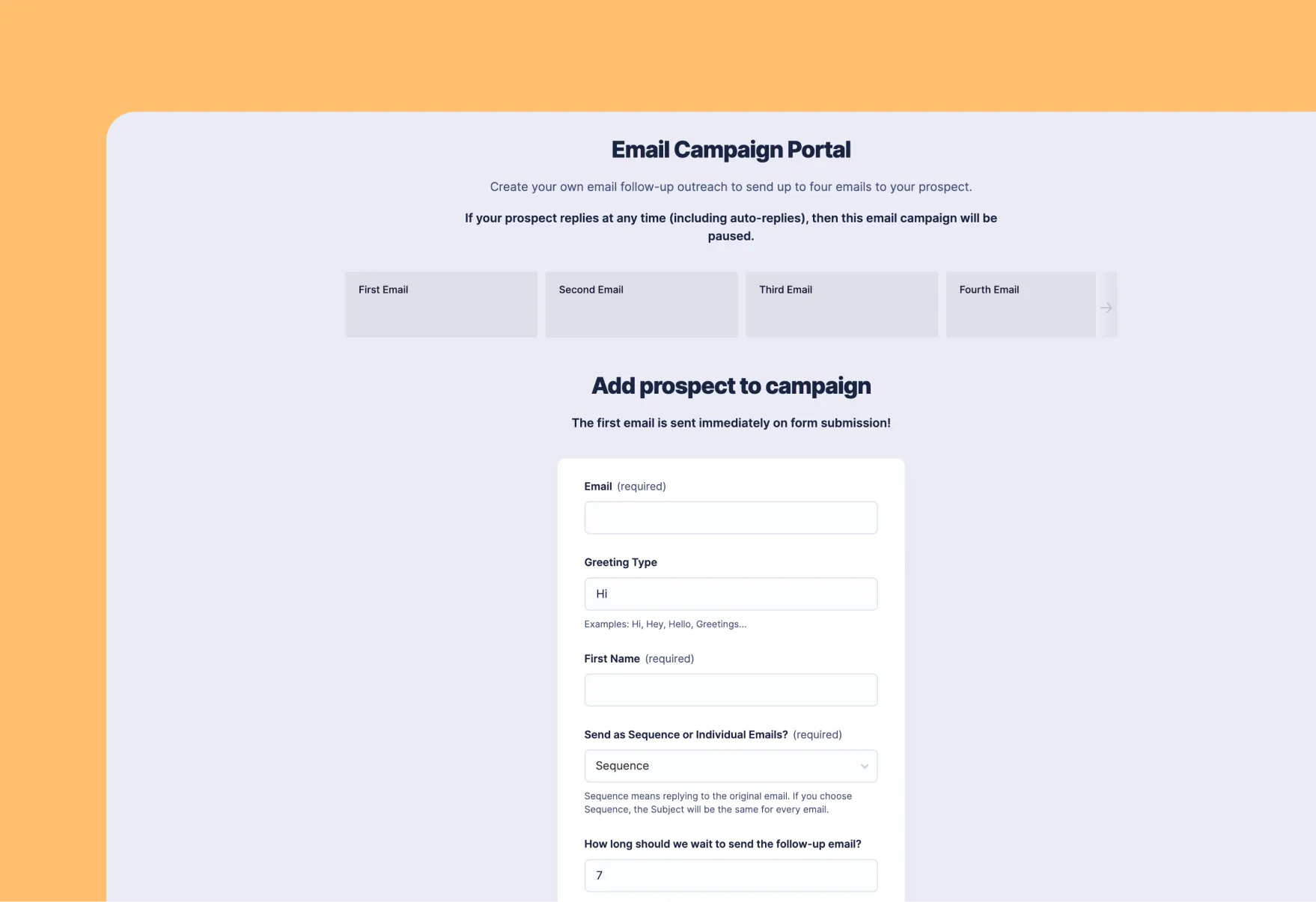 Vorschau des E-Mail-Kampagnenportals