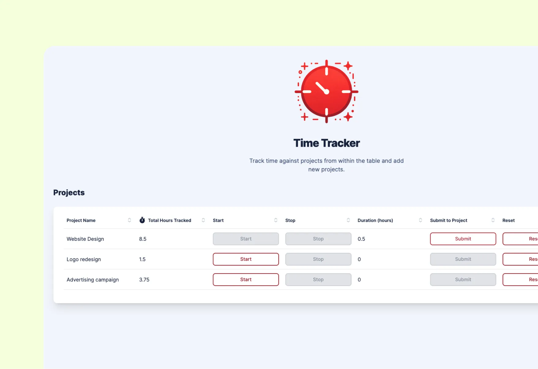 Zeiterfassungsvorlage in Zapier