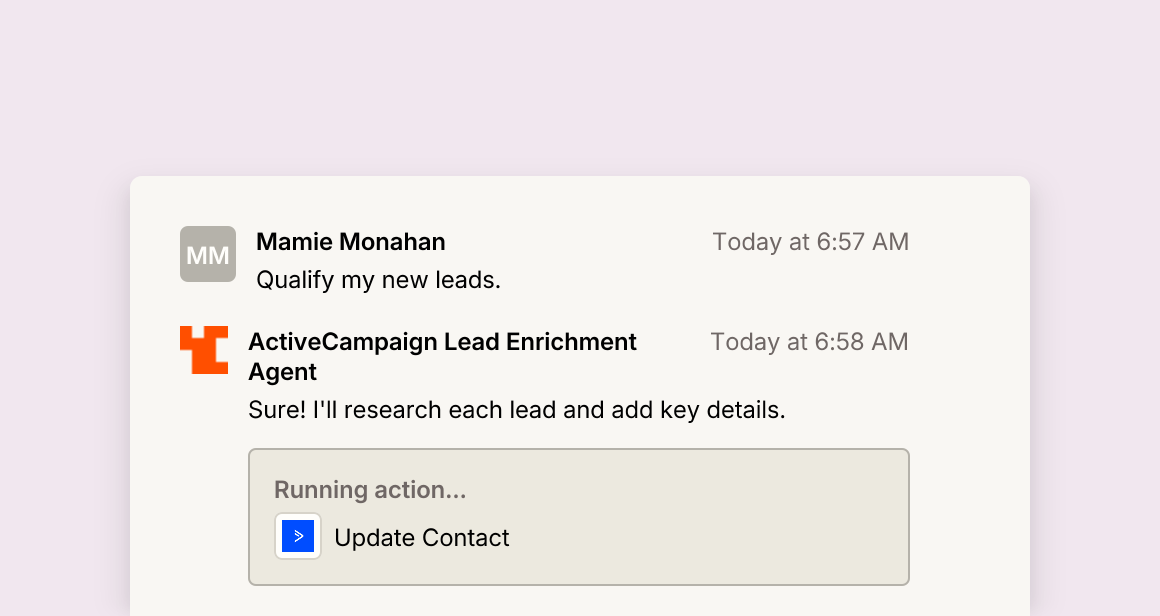ActiveCampaign Lead Anreicherung Agent
