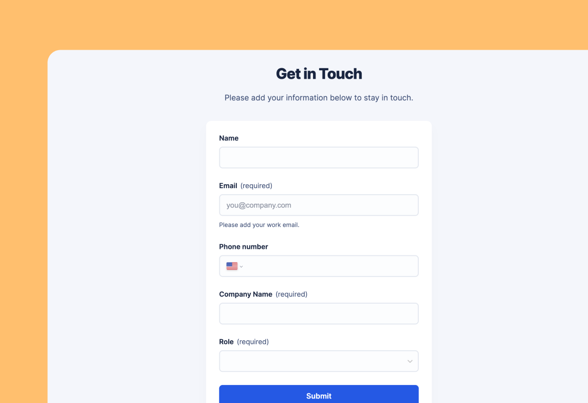 Get in touch template preview image