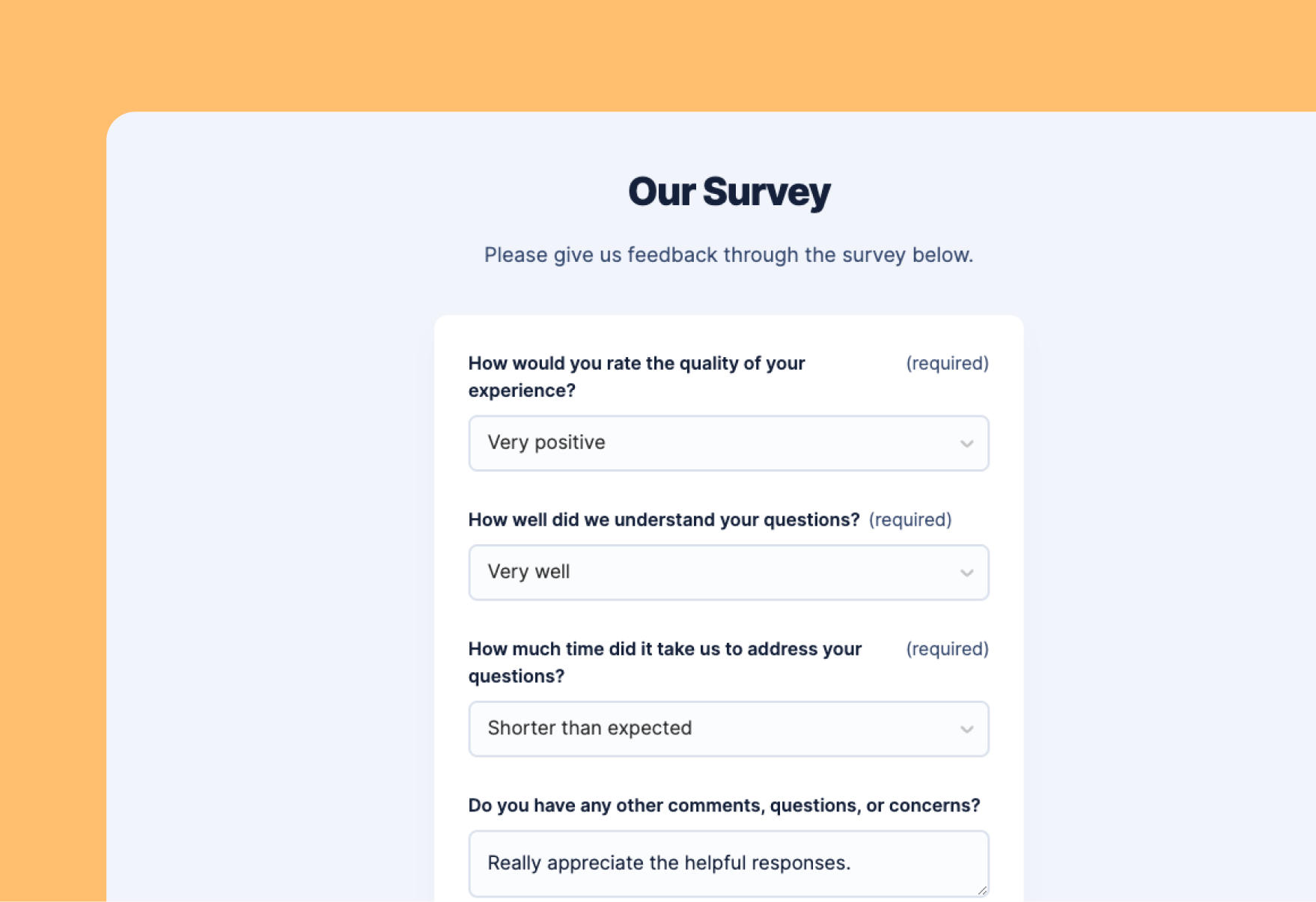 Screenshot of Survey