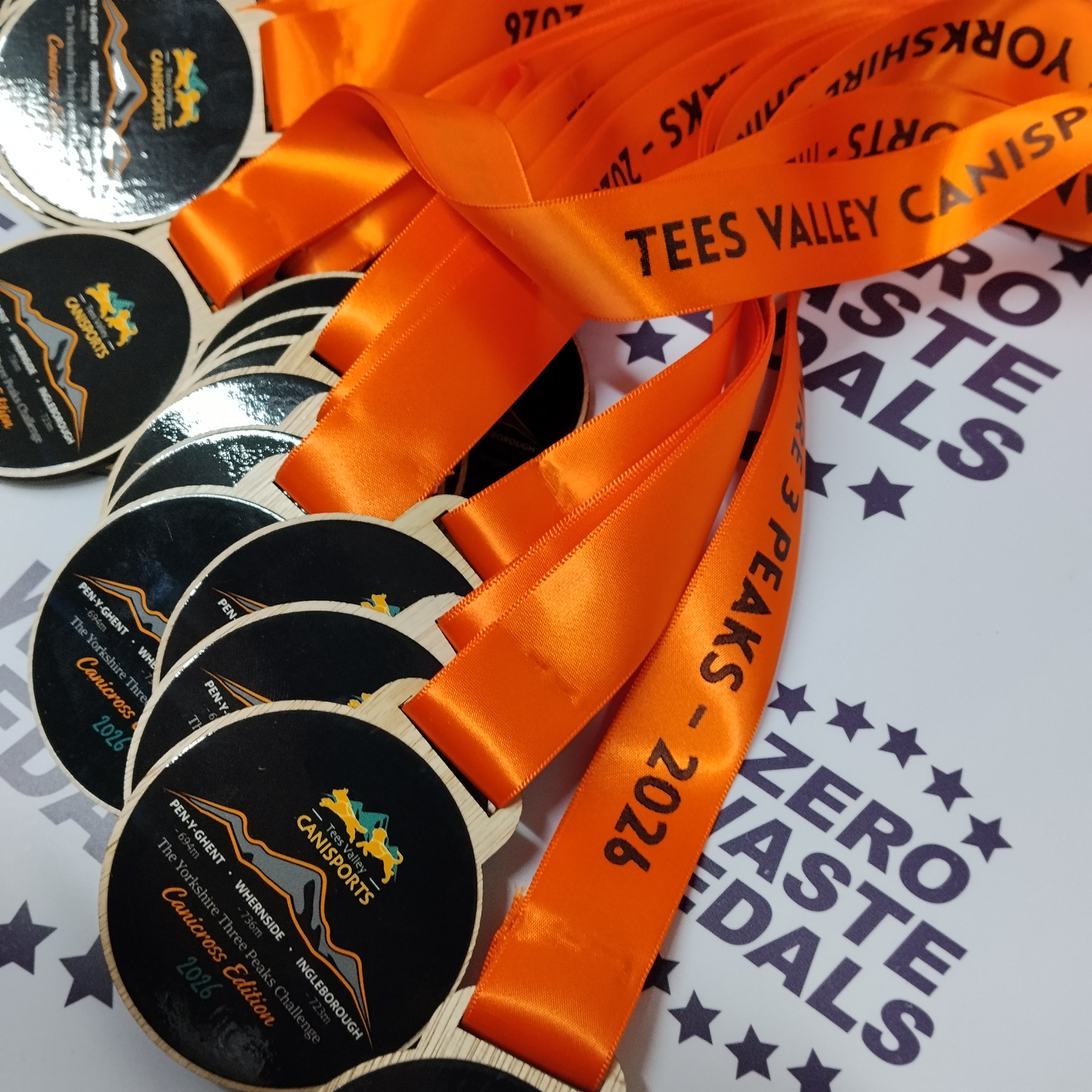 Custom wooden medal for Tees Valley Canisports
