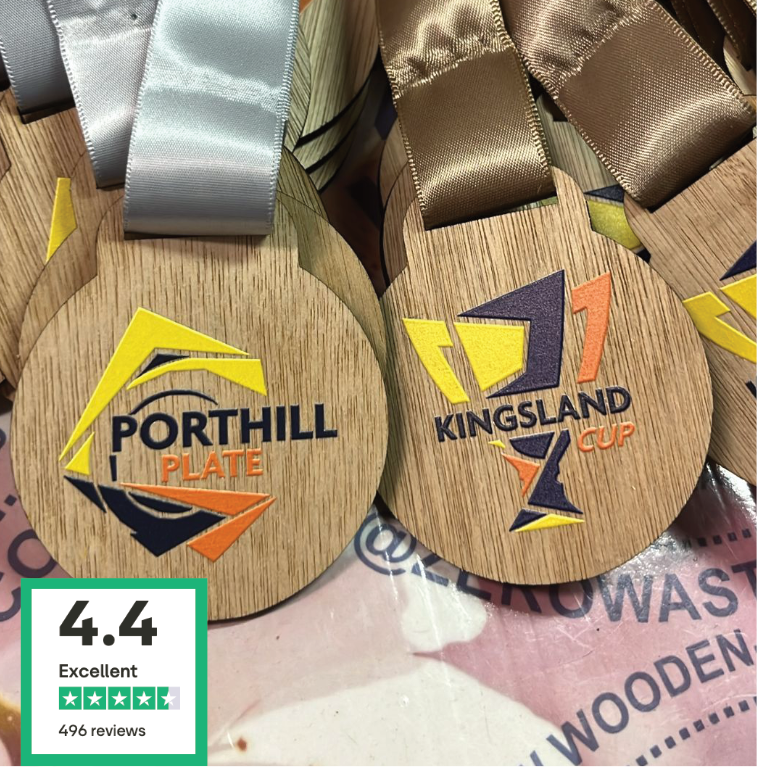 Kingsland Cup Wooden Medal by Zero Waste Medals