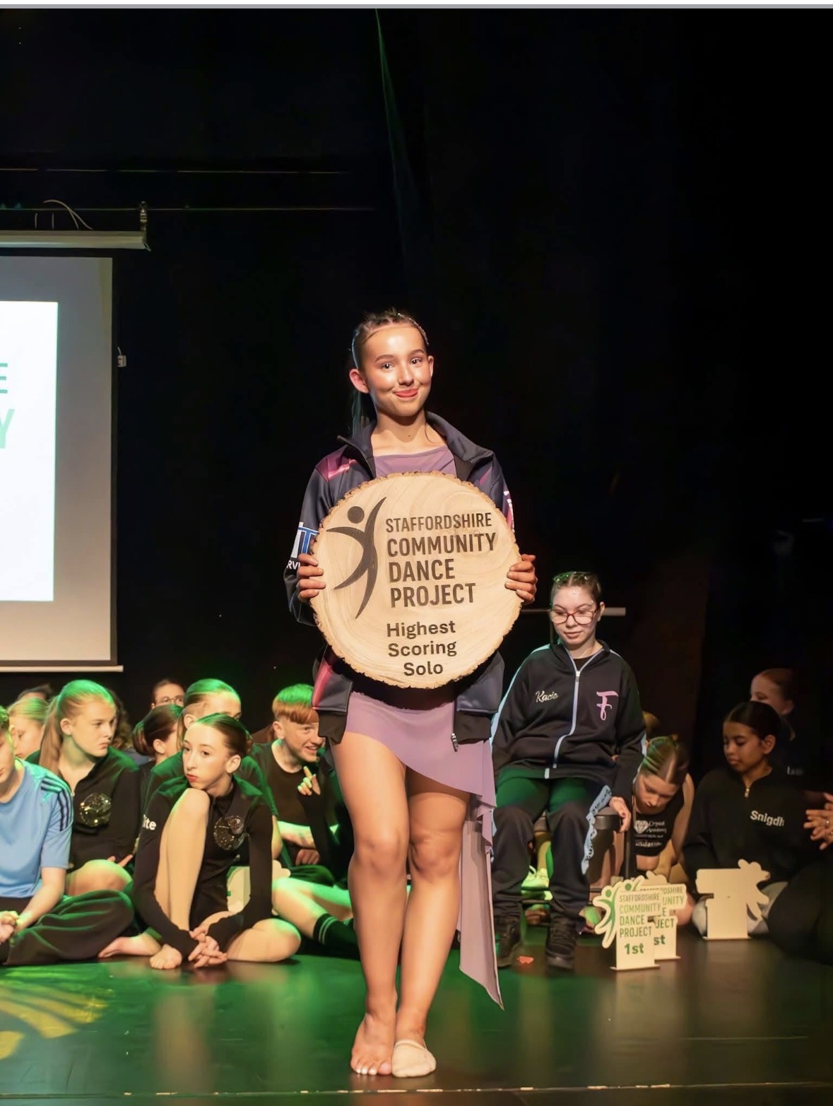 Wooden Trophy Log Slice Dance Event