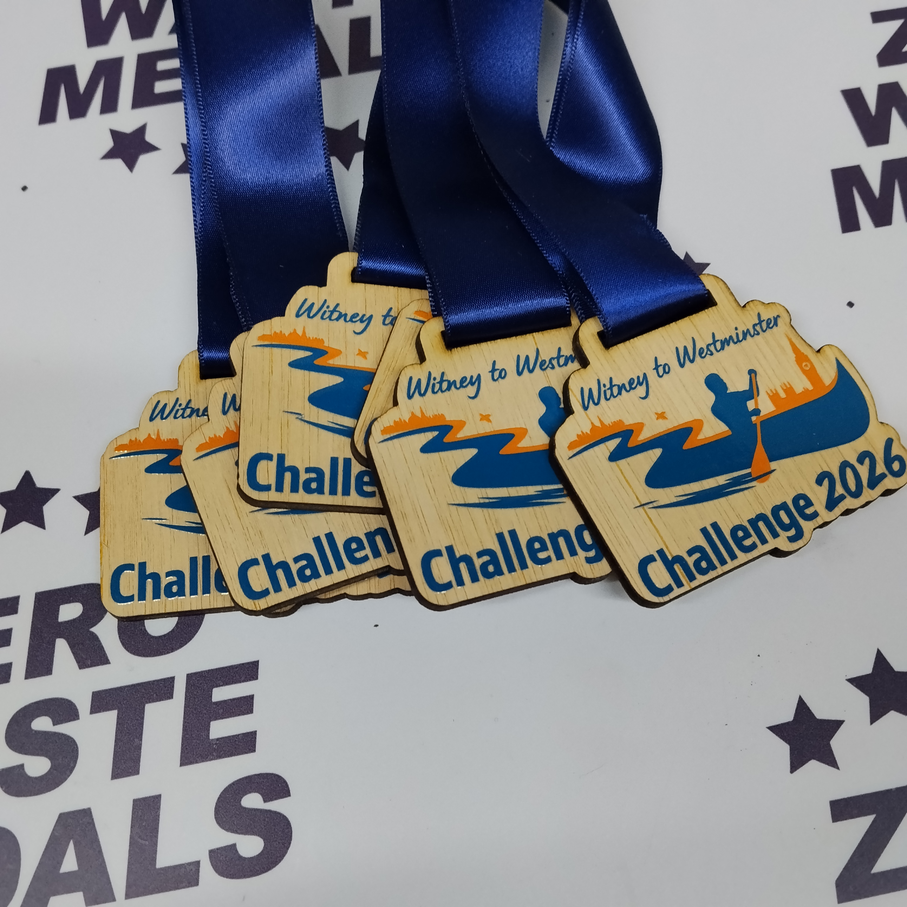 Custom wooden medal for Witney to Westminster Challenge