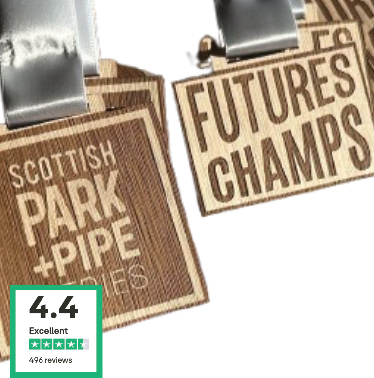 Scottish Park + Pipe Custom Wooden Medal